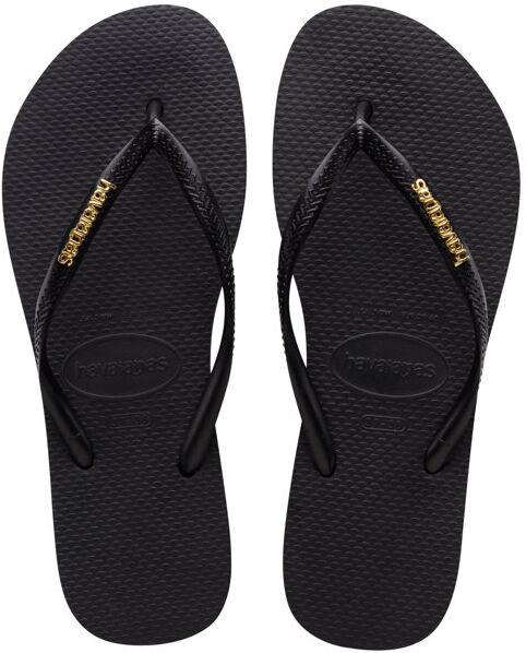 Havaianas Slim Logo Metallic - infradito - donna Black 37/38 BR