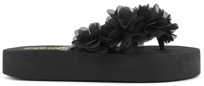 Colors of California Eva Flip Flop Flower Trim - ciabatte - donna Black 6 US