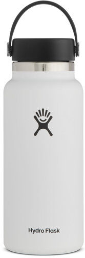 hydro flask wide mouth 0,946 l - borraccia white