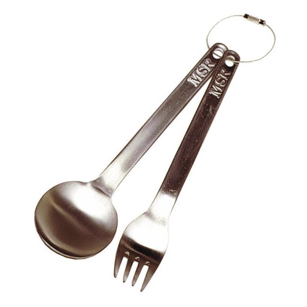 msr titan fork & spoon - set di posate da campeggio titan