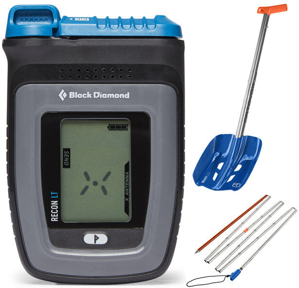 Black Diamond Set Recon LT Beacon: dispositivo ARTVA+pala+sonda Black/Grey/Blue