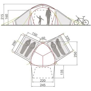 Vaude Badawi 4P - tenda da campeggio Beige