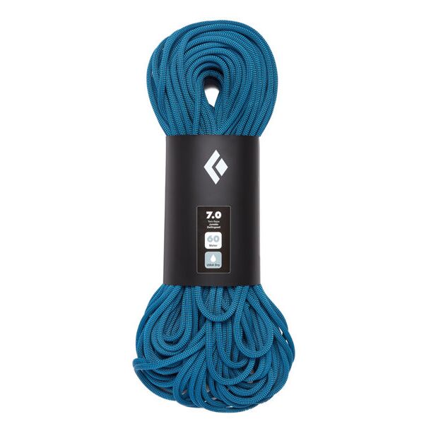 black diamond 7.0 dry - corda arrampicata light blue 60 m
