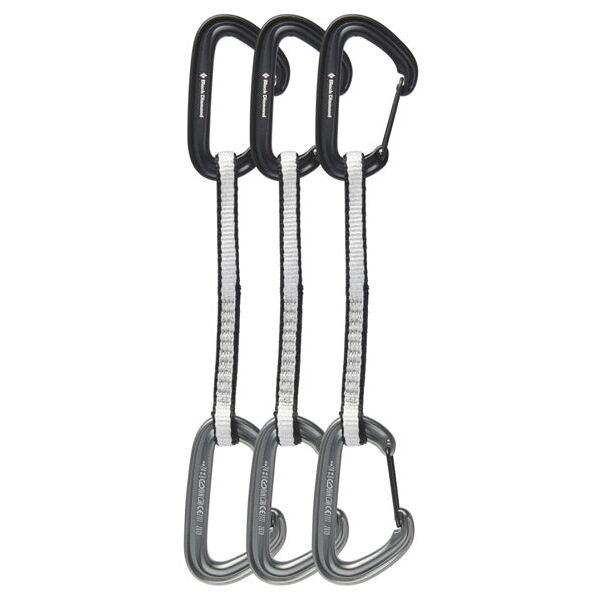 black diamond litewire quickdraw 16 cm 3 pack - set rinvii black/grey