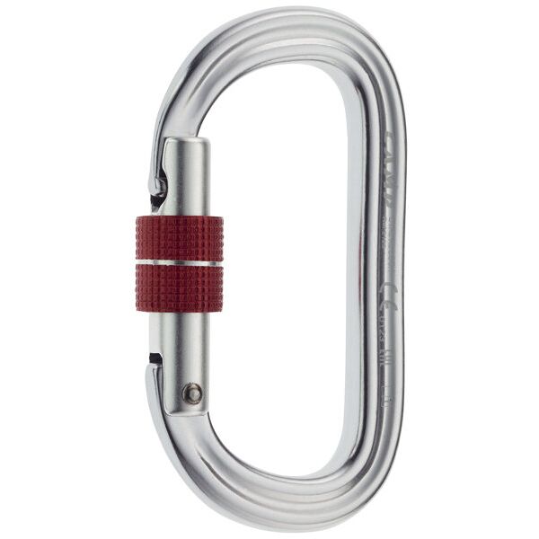 c.a.m.p. oval xl lock - moschettone silver/red