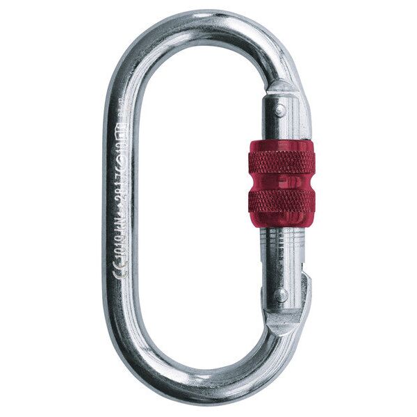 c.a.m.p. steel oval lock - moschettone metal/red