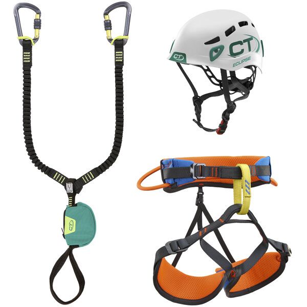 climbing technology vf kit junior dyno - set via ferrata - bambini orange/green