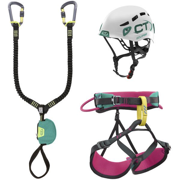 climbing technology vf kit junior joy - set via ferrata - bambina pink/green