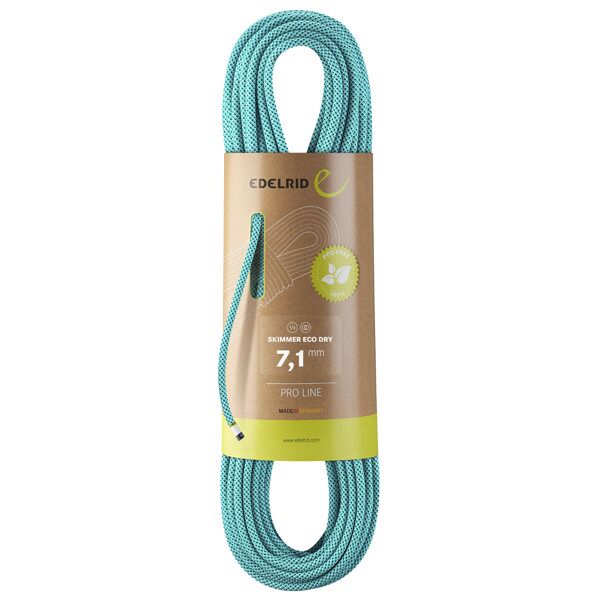 edelrid skimmer pro dry 7.1 mm - mezza corda/gemella blue 60 m