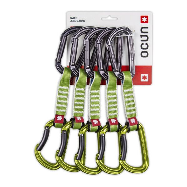 ocun falcon qd zoom pa 12cm 5pck - set rinvii green/grey