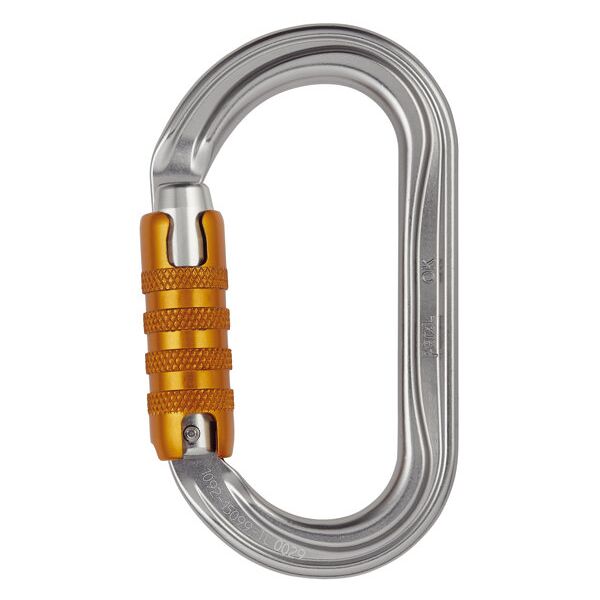 petzl ok triact-lock - moschettone grey/orange