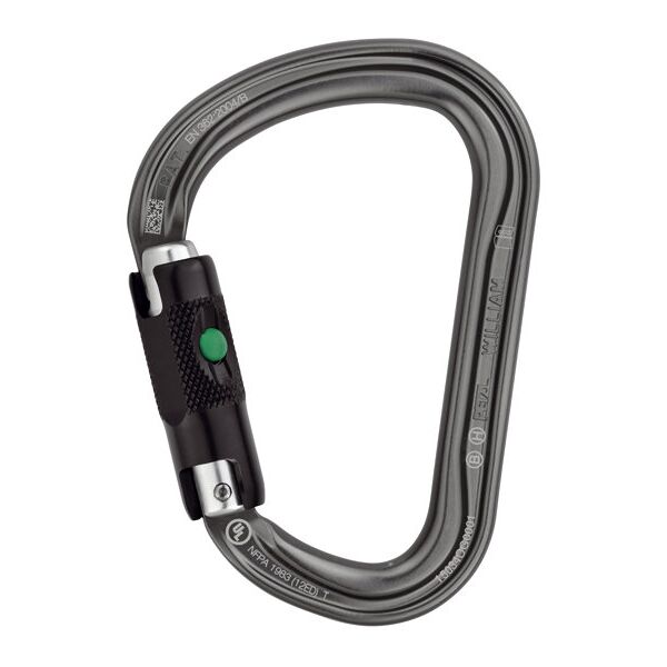 petzl william ball-lock - moschettone light grey/black