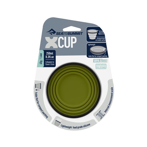 sea to summit x-cup - tazza comprimibile olive