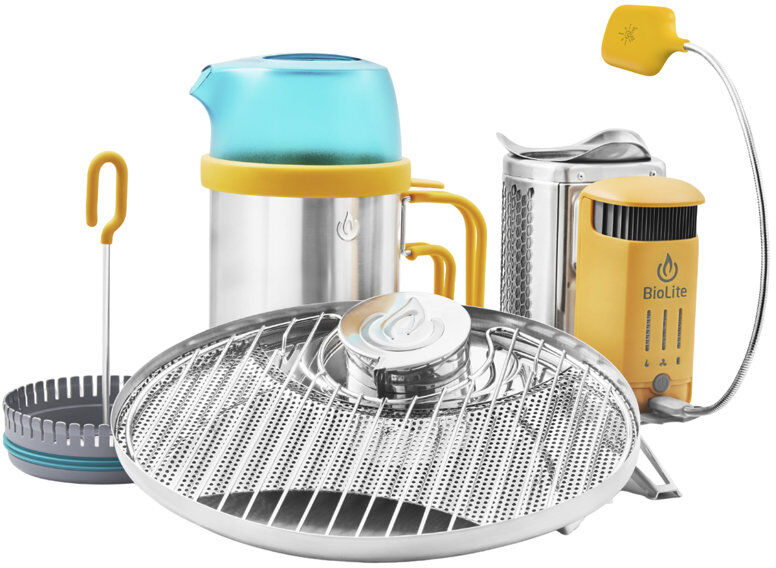 biolite campstove complete cook kit - fornello e stoviglie da campeggio yellow/grey/azure