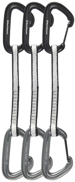 black diamond litewire quickdraw 16 cm 3 pack - set rinvii black/grey