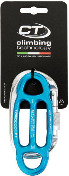 climbing technology crocodile kit - kit discensore+moschettone blue/silver