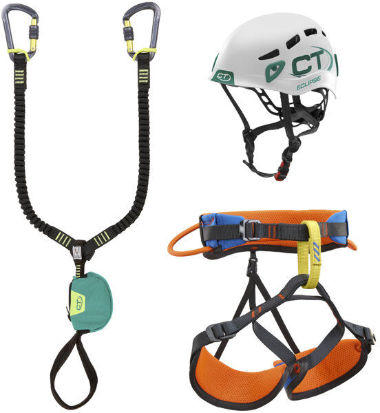 climbing technology vf kit junior dyno - set via ferrata - bambini orange/green