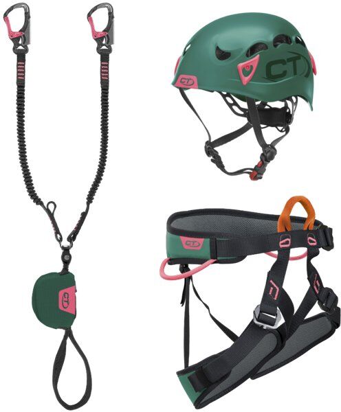 climbing technology vf kit plus g-compact - set via ferrata - donna green/pink