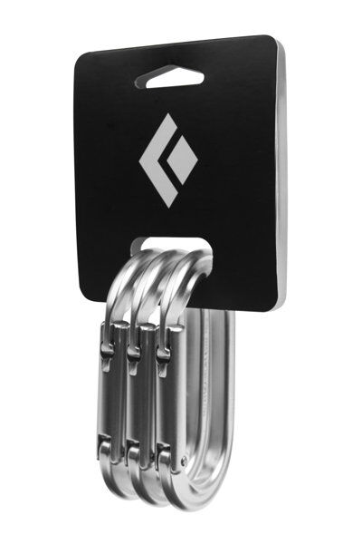 Black Diamond Oval Keylock 3 Pack - set moschettoni Silver