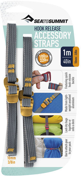 Sea to Summit Accessory Strap with Hook Release - cinghie di compressione Grey/Orange 20 mm x 1 m