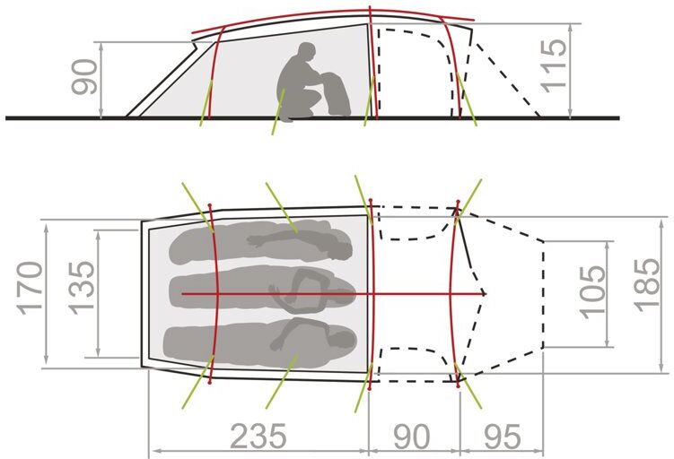 Vaude Mark XT 3P - tenda da trekking Green