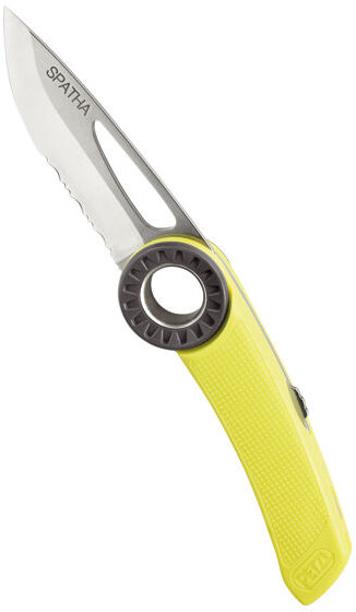 petzl spatha - coltello yellow 115 mm (closed) / 175 mm (open)