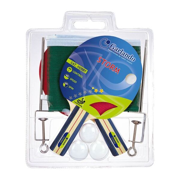 garlando set racchette ping pong storm plus blue