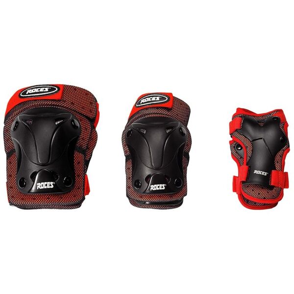 roces jr ventilat 3-pack - kit protezioni - bambini red/black s