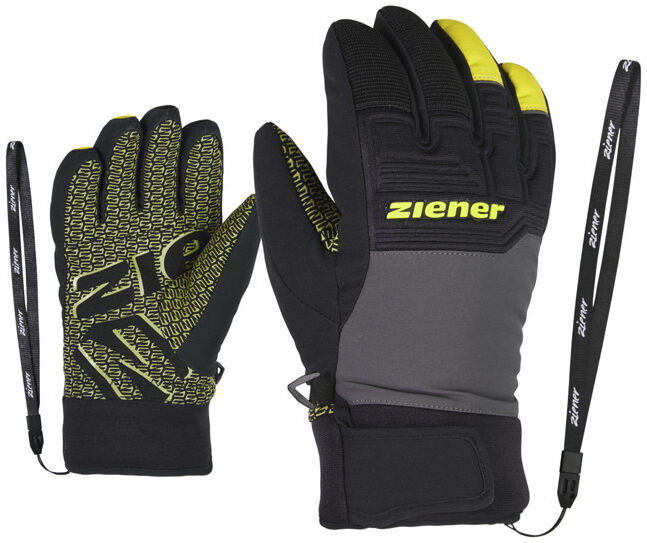 Ziener Lanus AS® PR - guanti da sci - bambino Grey/Black/Yellow 3