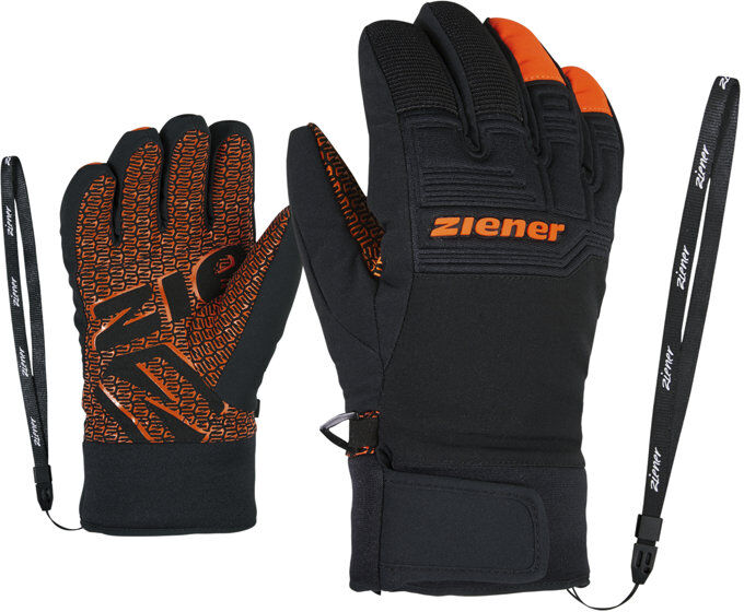 Ziener Lanus AS® PR - guanti da sci - bambino Black/Orange 5,5