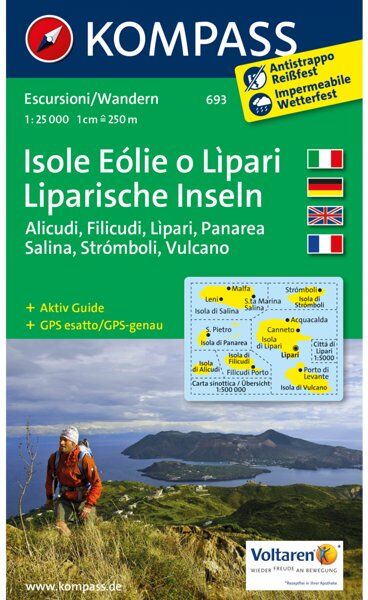 Kompass Carta N.693: Isole Eólie o Lìpari 1:25.000