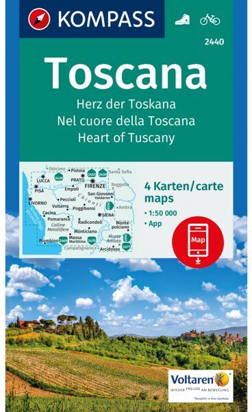 Kompass Carta N.2440: Nel cuore della Toscana 1:50.000 - set di 4 cartine