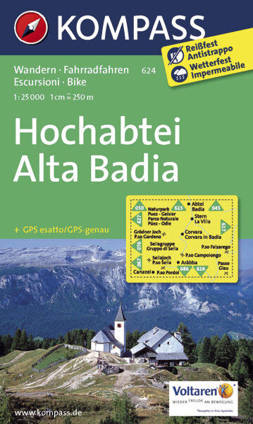 Kompass Carta N. 624 E Hochabtei / Alta Badia