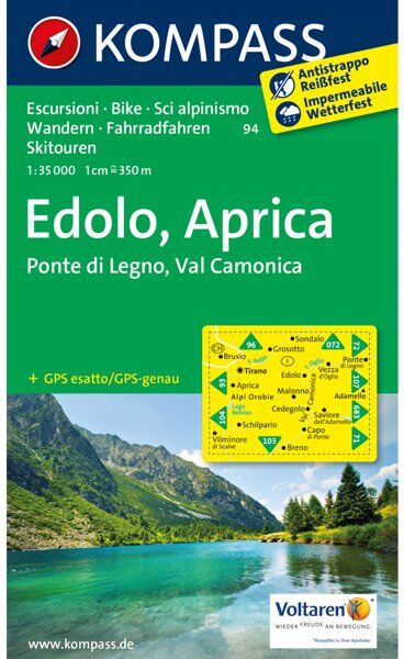 Kompass Carta N.94: Édolo, Aprica 1:50.000