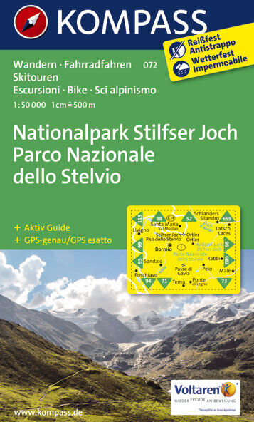 Kompass Carta N.072 Parco Nazionale dello Stelvio 1:50.000