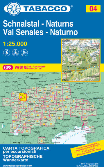 Tabacco Carta N. 04 Val Senales/Naturno - 1:25:000