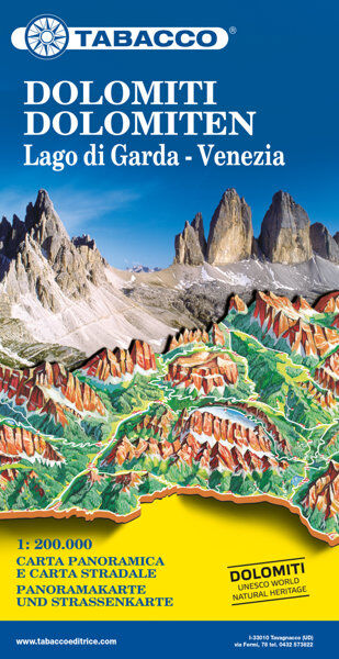 Tabacco Carta Dolomiti - Lago di Garda Venezia - 1:200.000