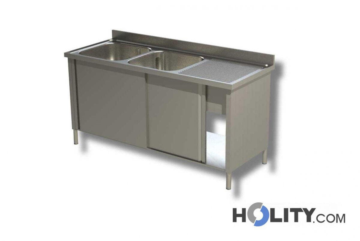 Lavatoio Inox Armadiato Lunghezza 200 Cm H357_73