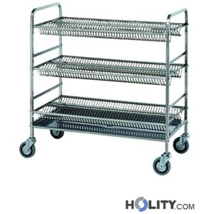 carrello scolapiatti a 3 piani inox portata 300 piatti h314_165