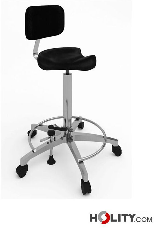 Sgabello Studio Medico Con Sedile A Sella H576_08