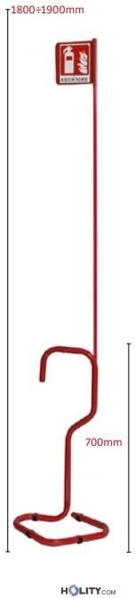 Piantana Porta Estintore Con Cartello H214_51 Piantana Porta Estintore Con Cartello H214_51