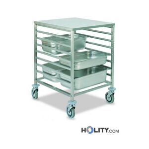 Carrello Inox Porta Vassoi Gn 8 Ripiani H684_30