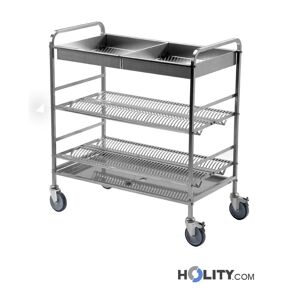 carrello scolapiatti e scola bicchieri in acciaio inox h314_164