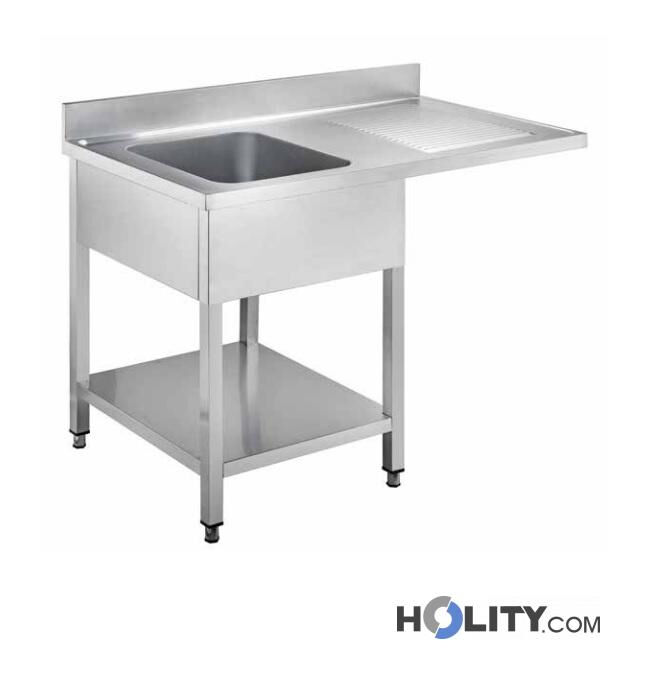 Lavatoio Inox Con Vano Lavastoviglie L. 140 Cm H09_241