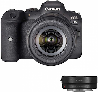 Canon EOS R6 + Rf 24-105 F/4-7.1 IS STM + ADATTATORE - 2 Anni di Garanzia in Italia Canon EOS R6 + Rf 24-105 F/4-7.1 IS STM + ADATTATORE - 2 Anni di Garanzia in Italia