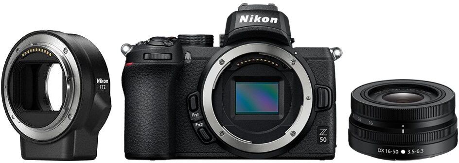 Nikon Z50 + Z 16-50mm VR + FTZ - 2 Anni di Garanzia in Italia