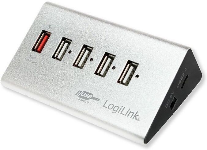 Logilink Hub USB 5 Porte in Alluminio con Ricarica Veloce Logilink Hub USB 5 Porte in Alluminio con Ricarica Veloce