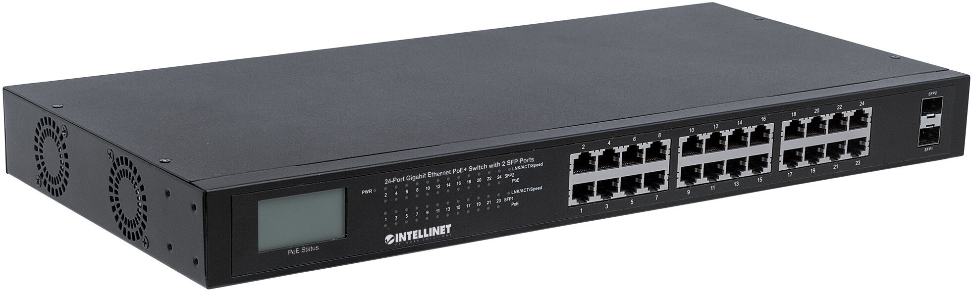 Intellinet Gigabit Ethernet Switch 24 porte POE+ con 2 porte SFP