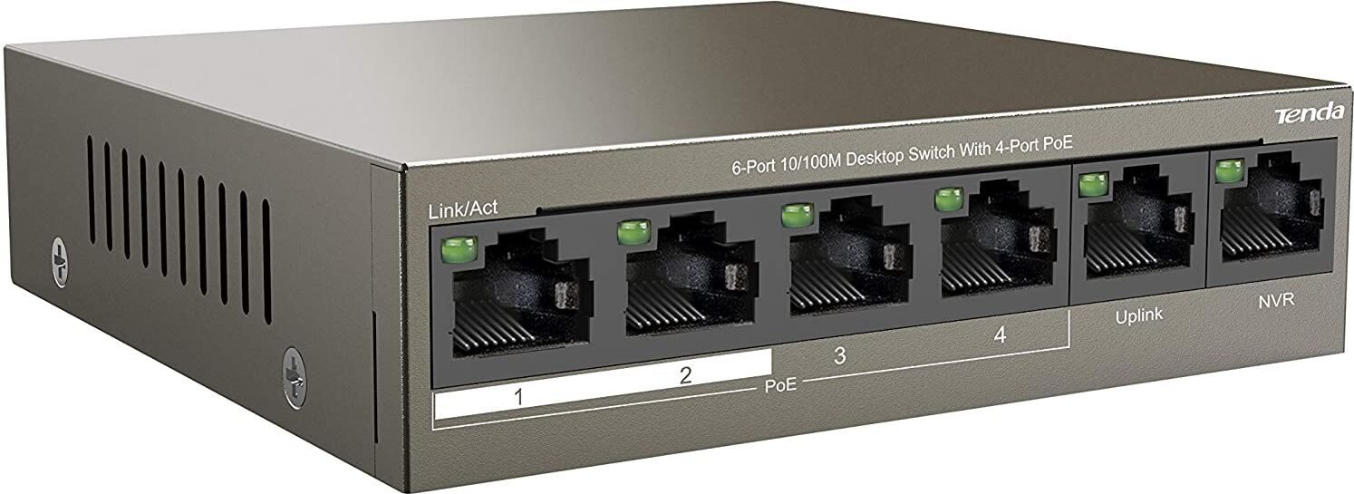 Tenda Switch Desktop 6 porte 10/100M con 4 Porte PoE 63W TEF1106P4-63W Tenda Switch Desktop 6 porte 10/100M con 4 Porte PoE 63W TEF1106P4-63W