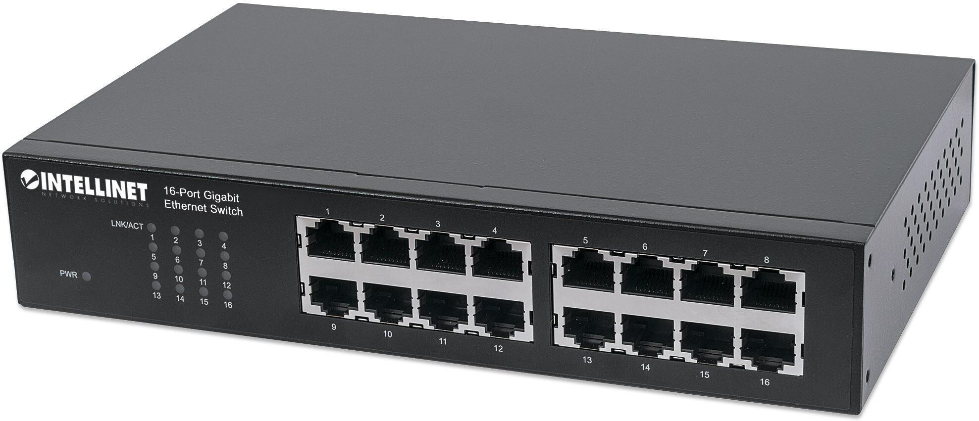 Intellinet Switch Ethernet 16 Porte Gigabit da Rack 19"/Desktop Nero Intellinet Switch Ethernet 16 Porte Gigabit da Rack 19"/Desktop Nero